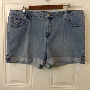 Duck head woman blue denim five pocket cuffed jeans